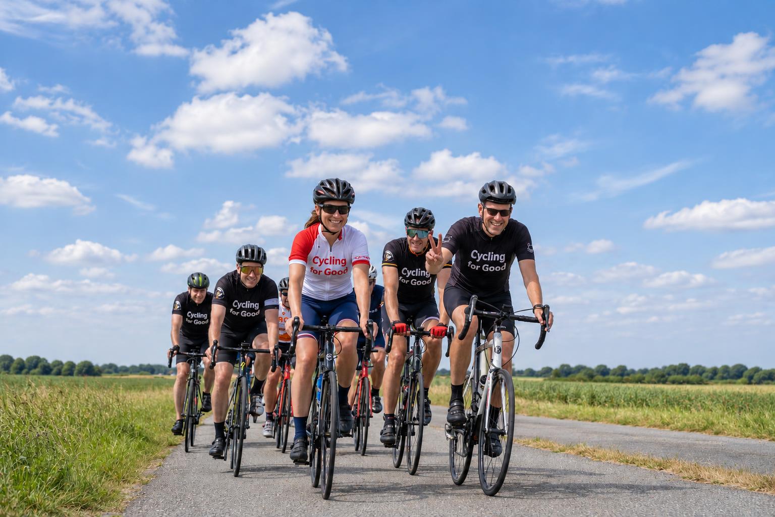 Wielergroep onderweg